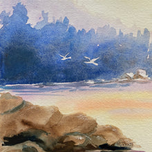 Load image into Gallery viewer, Watercolour of coastal scene