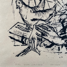 Load image into Gallery viewer, 'Girl with chicken' by Calvin Burnett