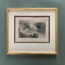 Load image into Gallery viewer, Hand coloured engraving from 1841: Locks on the Rideau Canal, Bytown (Ottawa) by W. H. Bartlett