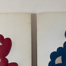 Load image into Gallery viewer, Large textile art: “Blue Iris” and “Red Iris”