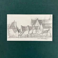 Load image into Gallery viewer, Drawing of a village by Yvon Labarre
