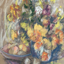 Load image into Gallery viewer, Large still life (vase of flowers with bowl of fruit)
