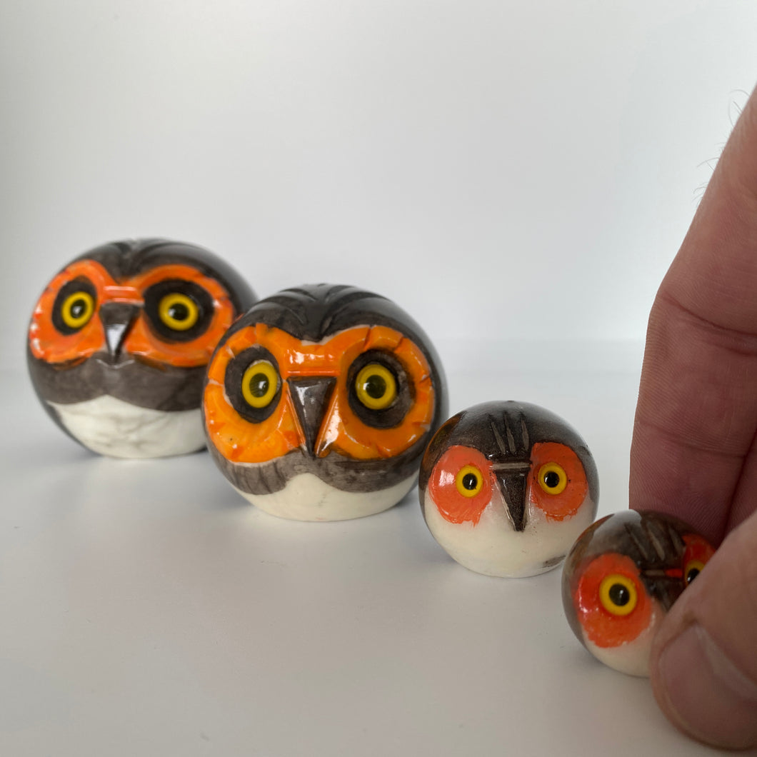 Set of four vintage Italian mid-century owls