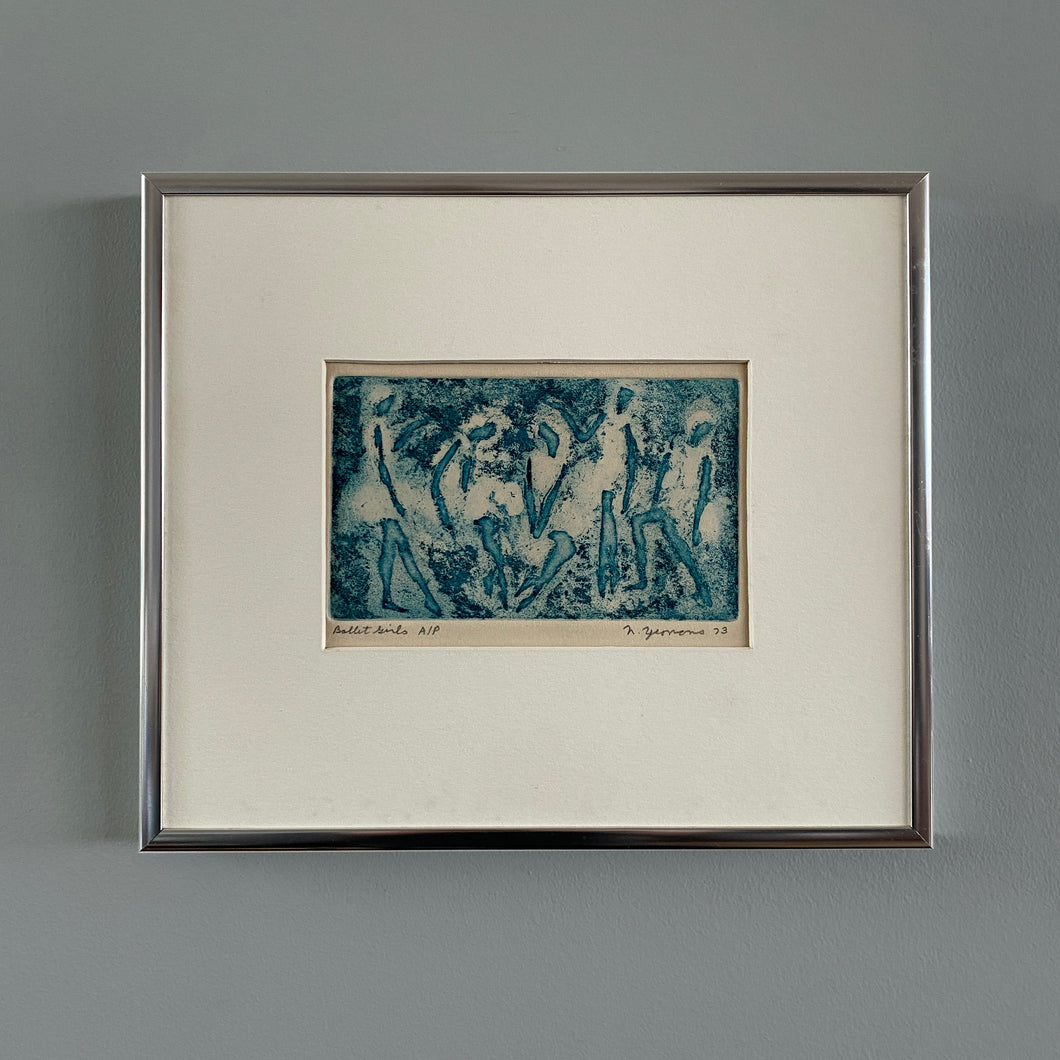 'Ballet Girls': Original etching by Nan Yeomans