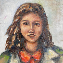 Load image into Gallery viewer, Portrait of a young girl by Rita Joubert (oil painting, 1980)
