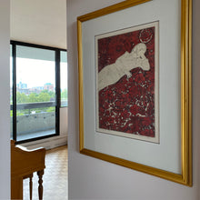 Load image into Gallery viewer, Image shows framed etching by Rita Briansky  hanging in hallway 
