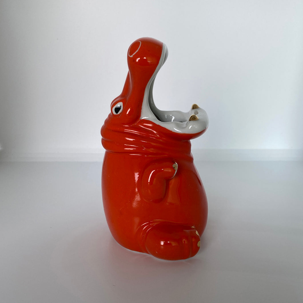 Vintage Hippo figure - Dmitrov porcelain