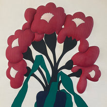 Load image into Gallery viewer, Large textile art: “Blue Iris” and “Red Iris”
